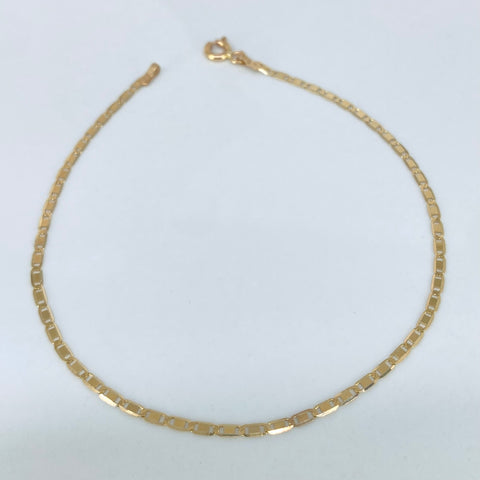 Pulso ● Escalera Plana Oro amarillo 18k +1 / 1,1 Gr / 1,6 mm / 19,3 Cm *