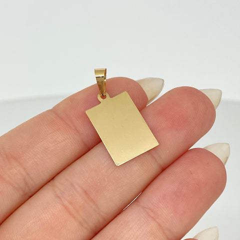 Dije Placa Rectangular Oro amarillo 18k 0,95 Gr / 2,4 Cm