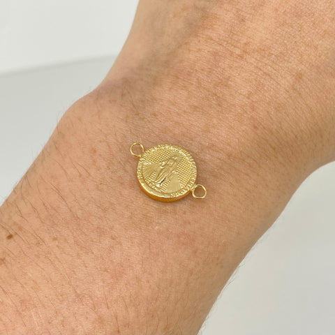 Herraje Virgen Milagrosa Oro amarillo 18k 0,75 Gr / 1,8 Cm †