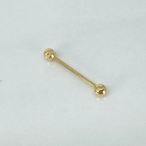 Piercing Bola Lisa 3mm / Oro Amarillo 18k (Joya) / 0,36gr / 2cm / (Pezon) *