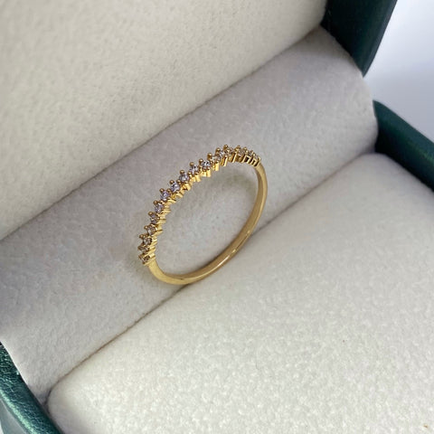 Anillo Circones Blancos Oro amarillo 18k / Talla 6 / 1,08 Gr