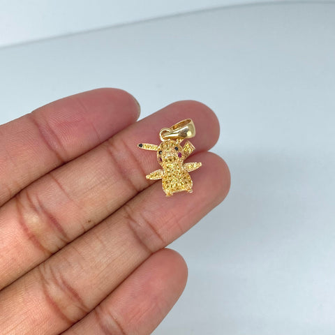 Dije Caricatura Gato Articulable Circones Amarillos Oro amarillo 3,26 Gr / 2,5 Cm *