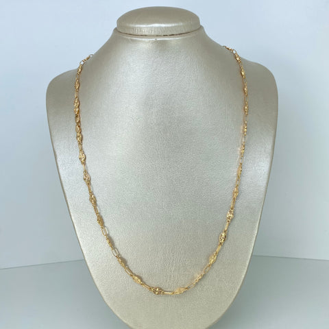 Cadena Rustica Eslabones Diamantadas Oro amarillo 10,85 Gr / 4,6 mm / 60 Cm