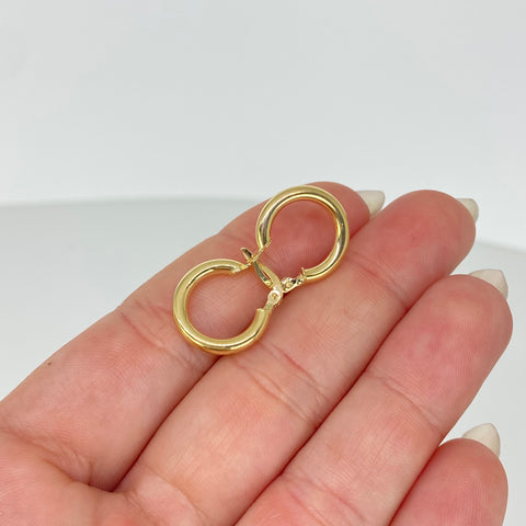 Candongas Lisas Oro amarillo 18k 1,25 Gr / 1,7 Cm  *