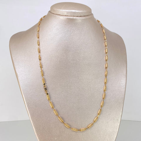 Cadena Rustica Eslabones Diamantados Oro amarillo 5,82 Gr / 3,5 mm / 50 Cm *