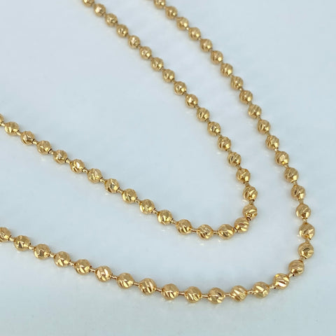 Cadena Militar Diamantada NAC ESP Oro amarillo 17,20 Gr / 3 mm / 60 Cm *