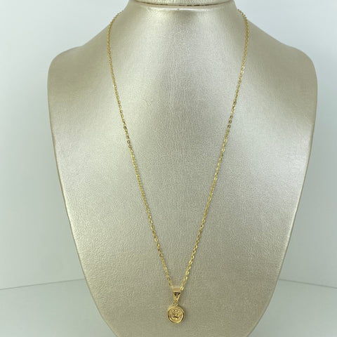 Set Cadena ● Aro Seguido + Dije Corona RX Oro amarillo 18k 1,40 Gr / 1,2 mm / 50 Cm *