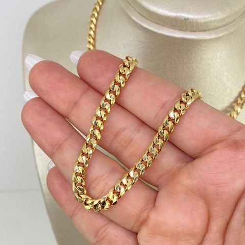 Cadena ● Cubana Oro amarillo 18k 8,83 Gr / 5 mm / 50 Cm *