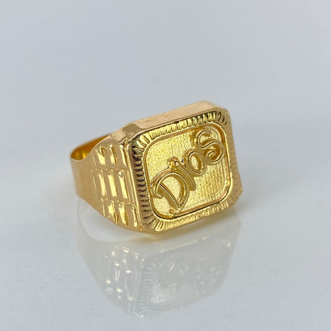 Anillo Sello Dios Oro amarillo / Talla 9 3/4 / 3,55 Gr †