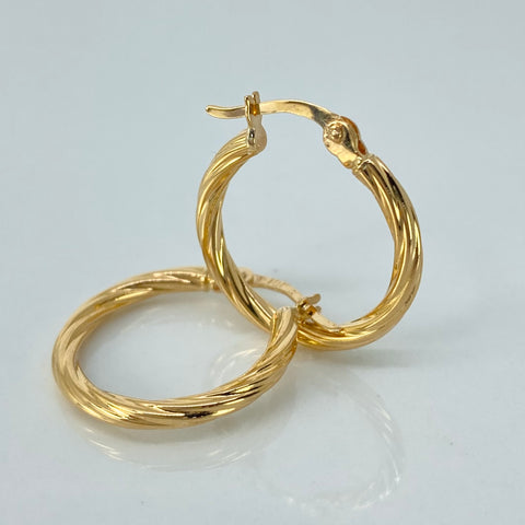 Candongas Entorchadas Oro amarillo 18k 1,5 Gr / 2,1 Cm *