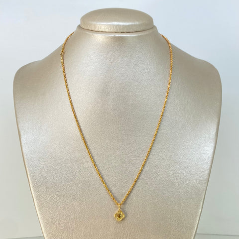 Set Cadena ● Lazo + Dije Trebol Oro amarillo 18k 2,1 Gr / 1,6 mm / 45 Cm †