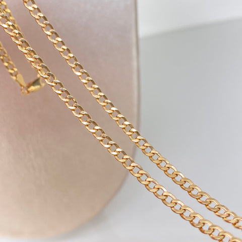 Cadena ● Cubana Oro amarillo 18k 5,66 Gr / 3 mm / 72 Cm *