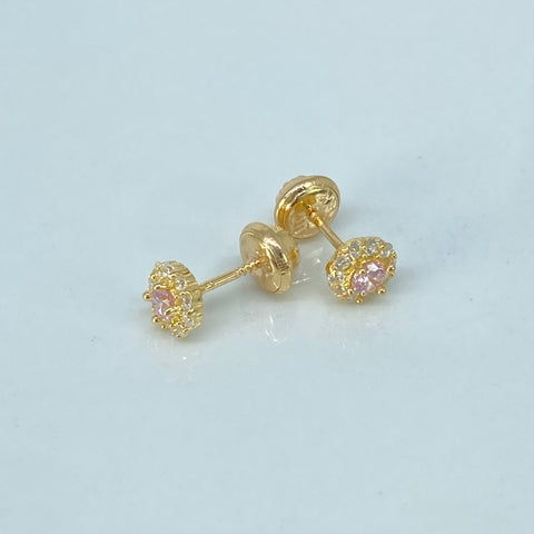 Topos Flor Circones Blancos Rosas Oro amarillo 1,15 Gr / 5,5 mm †