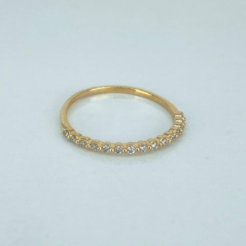 Anillo Churumbela Circones Blancos Oro amarillo 18k / Talla 7 1/4 / 1,1 Gr