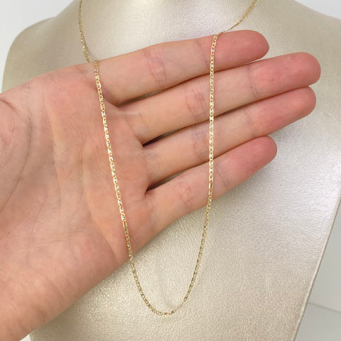 Cadena ● Escalera Plana Diamantada Tres oros 18k 1,9 Gr / 1,5 mm / 50 Cm *