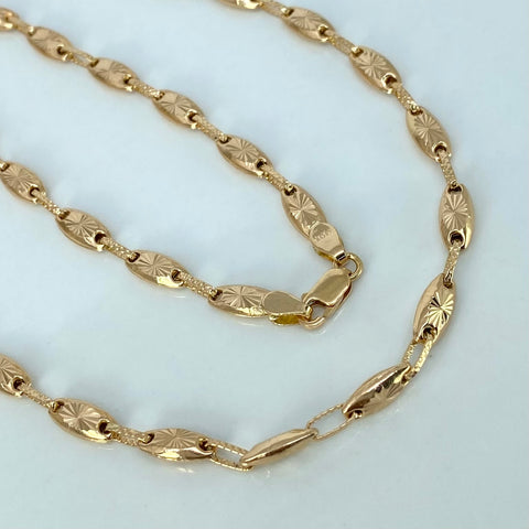 Cadena Rustica Eslabones Diamantados Oro amarillo 14,08 Gr / 4,5 mm / 60 Cm