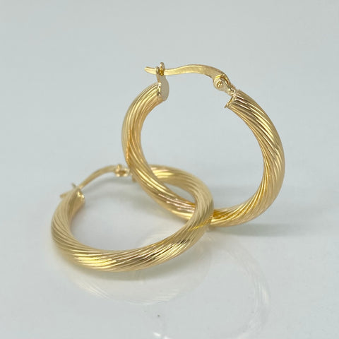 Candongas Entorchadas Oro amarillo 18k 3,25 Gr / 2,9 Cm  *