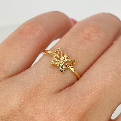 Anillo Mariposa Oro amarillo 18k / Talla 7 / 1,05 Gr †