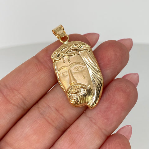 Dije Rostro Jesus Oro amarillo 18k 3,15 Gr / 4,3 Cm