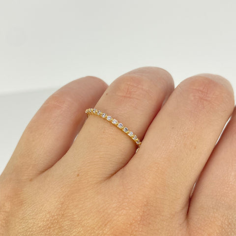 Anillo Churumbela Circones Blancos Oro amarillo 18k / Talla 7 1/4 / 1,18 Gr †