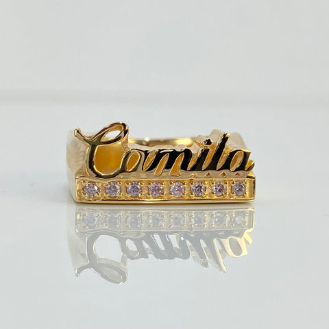 Anillo Nombre Personalizado Circones POR FABRICACION Oro amarillo 18k / Talla 6 1/2 / 6,73 Gr *