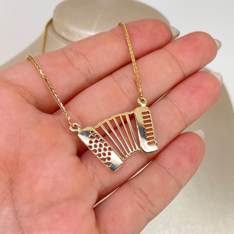 Dije Acordeón Personalizado POR FABRICACION Oro amarillo 18k 3,97 Gr / 3,9 mm / 2 Cm *