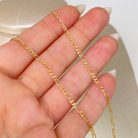 Cadena ● Tres Por Uno 3x1 Oro amarillo 18k 1,62 Gr / 45 Cm *