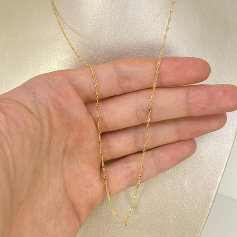 Cadena ● Singapur Oro amarillo 18k 1,8 Gr / 1,3 mm / 50 Cm *
