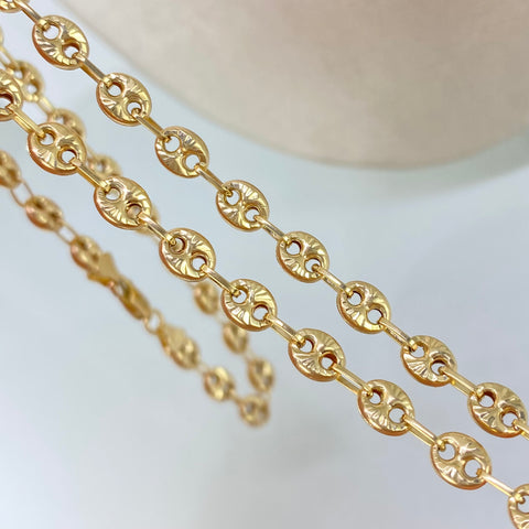 Cadena GC Diamantado Oro amarillo 18k 12,90 Gr / 5 mm / 60 Cm †