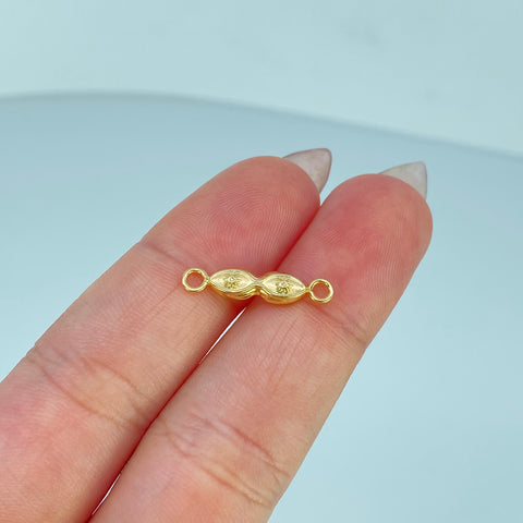 Herraje Ojos De Santa Lucia Oro amarillo 18k 0,4 Gr / 1,9 Cm  *