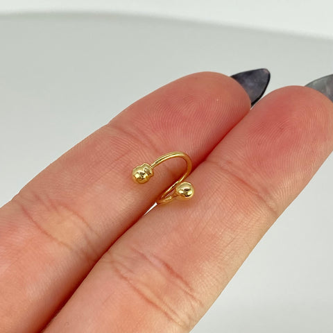 Piercing Espiral Bola / Oro Amarillo 18k (Joya) / 0,5gr / 1.1cm / (Oreja) †