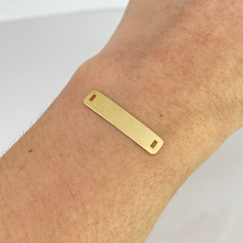 Herraje Placa Rectangular Oro amarillo 18k 0,55 Gr / 2,8 Cm  *