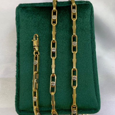 Cadena Italy Rustica Tornillo Oro amarillo 18k 14,70 Gr / 4,5 mm / 60 Cm
