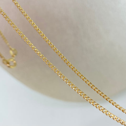 Cadena ● Mini Cubana Oro amarillo 18k 1,75 Gr / 1,3 mm / 60 Cm