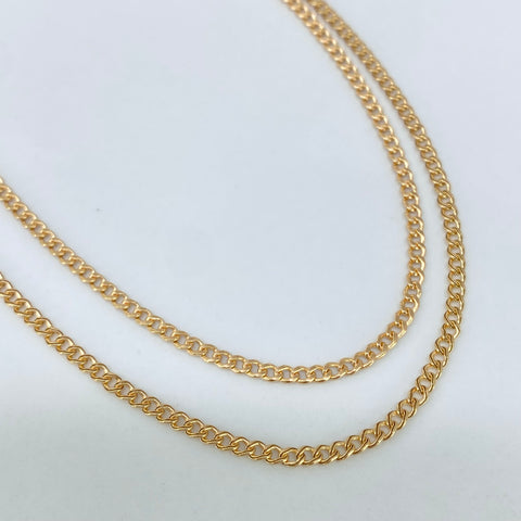 Cadena ● Cubana Oro amarillo 18k 1,75 Gr / 2 mm / 50 Cm *