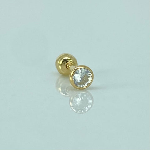 Piercing Circon Blanco / Oro Amarillo 18k (Joya) / 0,26gr / 1.1cm / (Oreja) *