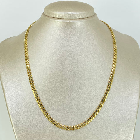 Cadena ● Cubana Circones Blancos Oro amarillo y Oro blanco 18k 13,71 Gr / 5 mm / 45 Cm *