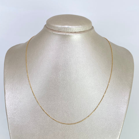 Cadena ● Mini Militar Oro amarillo 18k +3 / 1,85 Gr / 1 mm / 45 Cm *