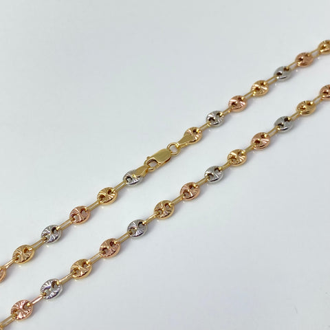 Cadena GC Diamantada Tres oros 18k 11,37 Gr / 3,9 mm / 60 Cm *