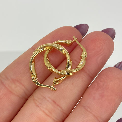 Candongas Melcochas Oro amarillo 18k 1,65 Gr / 2 Cm *