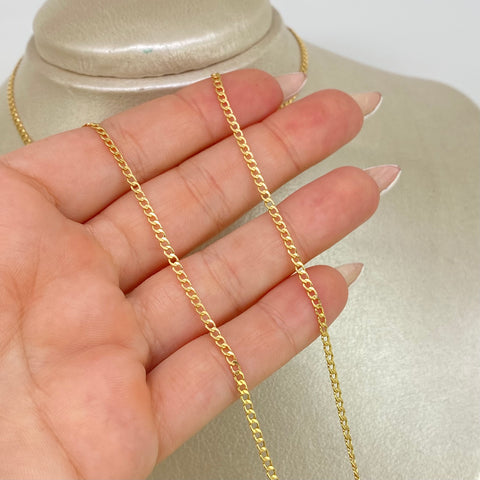 Cadena ● Cubana Oro amarillo 18k 1,72 Gr / 2 mm / 50 Cm