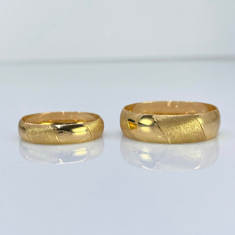 Anillo Argollas Lisas / Diamantadas POR FABRICACIÓN Oro amarillo 18k / Talla 7 / 10 Gr *
