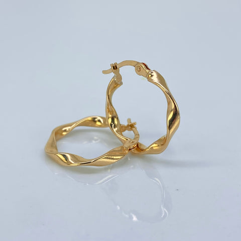 Candongas Melcochas Oro amarillo 18k 1,65 Gr / 2 Cm  *