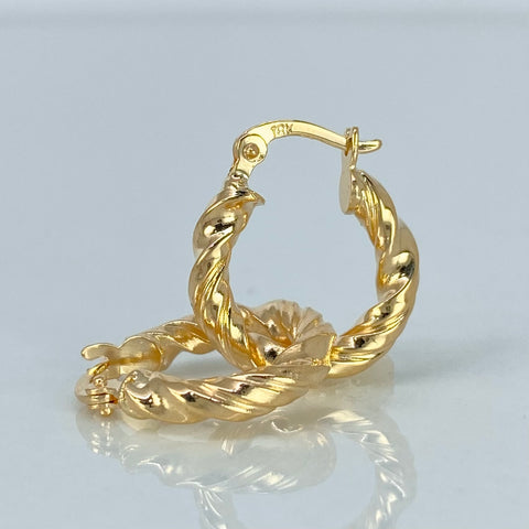 Candongas Melcochas Lineales Oro amarillo 1,6 Gr / 1,8 Cm *