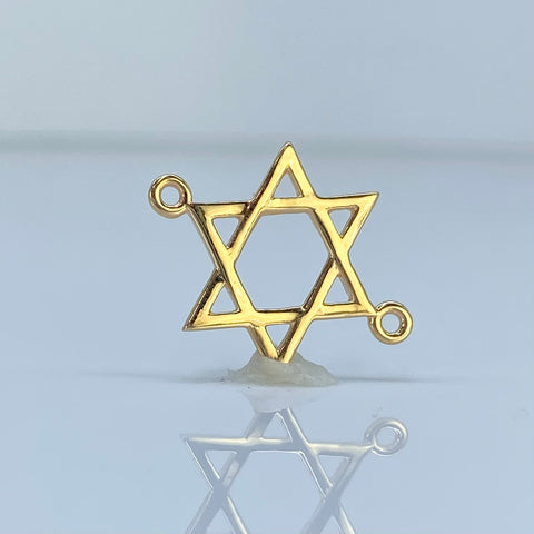Herraje Estrella De David Silueta Oro amarillo 18k 0,75 Gr / 2 Cm  *