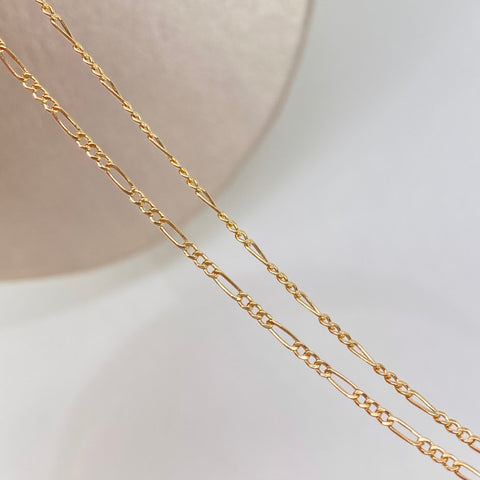 Cadena ● Tres Por Uno 3x1 Oro amarillo 18k 1,1 Gr / 1,4 mm / 45 Cm *