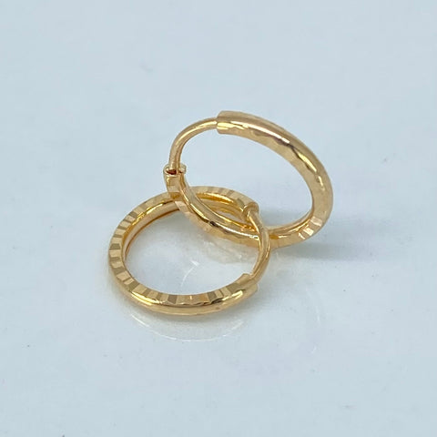 Candongas Imperdibles Diamantadas Oro amarillo 0,4 Gr / 0,9 Cm *