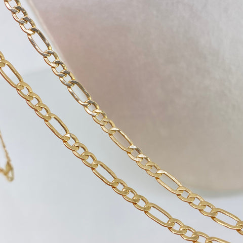 Cadena ● Tres Por Uno 3x1 Oro amarillo 18k 4,4 Gr / 3,3 mm / 60 Cm