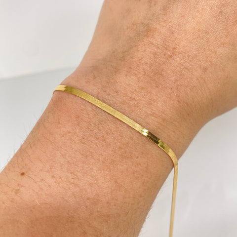 Pulso ● Espejo Oro amarillo 18k +3 / 2,13 Gr / 2,2 mm / 19,3 Cm