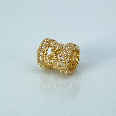 Herraje Cilindro Bola De Fuego Circones Blancos Oro amarillo 1,05 Gr / 0,8 Cm †